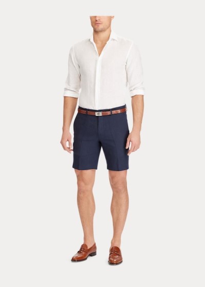 Ralph Lauren Straight Fit Linen Shorts Herre Danmark (FKHYJ8105)